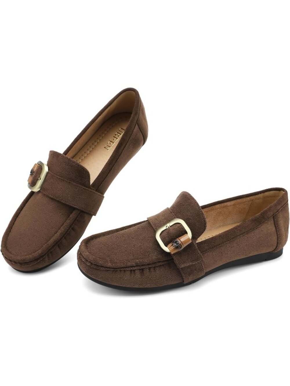 🆕Women's Brown 2 Faux Suede Comfortable Loafers Classic Business Casual